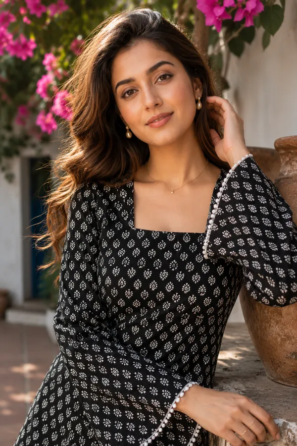 Black_Cotton_Stylish_Fashionable_Short_Kurti_For_Women
