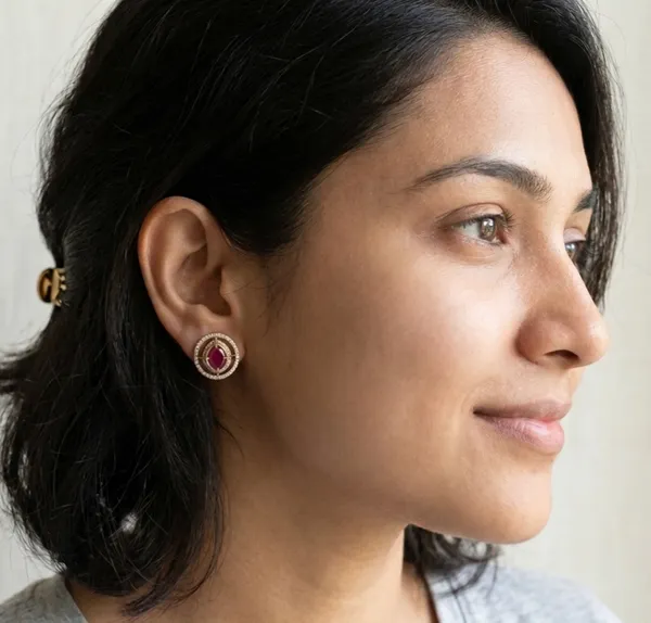 Avani_Studs_-_Ruby_Red