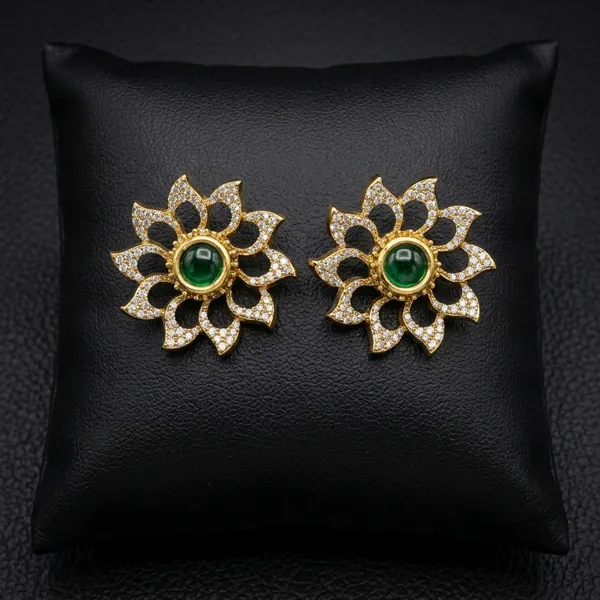 Blossom_Studs_-_Emerald_Green