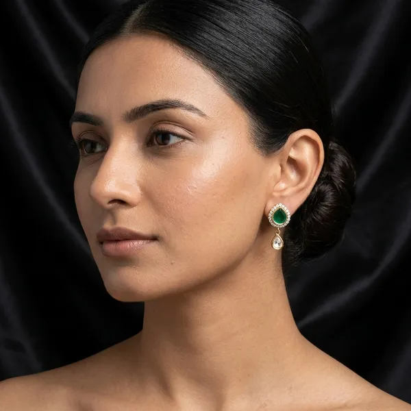 Droplet_Studs__-_Emerald_Green