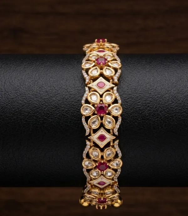 Floral_Meenakari_Bracelet_-_Ruby_Red