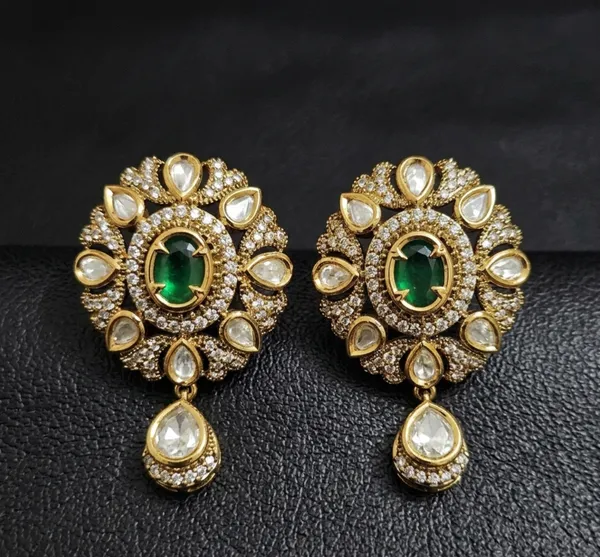 Ira_Drop_Studs_-_Emerald_Green