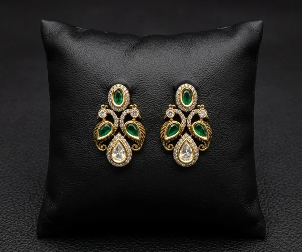Peacock_Studs_-_Emerald_Green