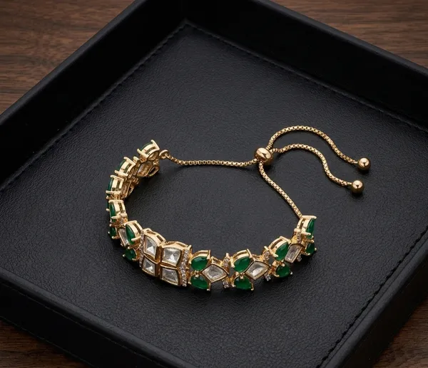 Quad_Kundan_Bracelet_-_Emerald_Green