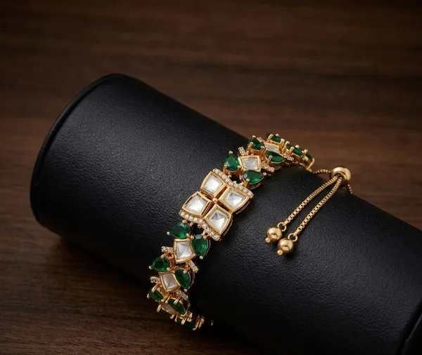 Quad_Kundan_Bracelet_-_Emerald_Green