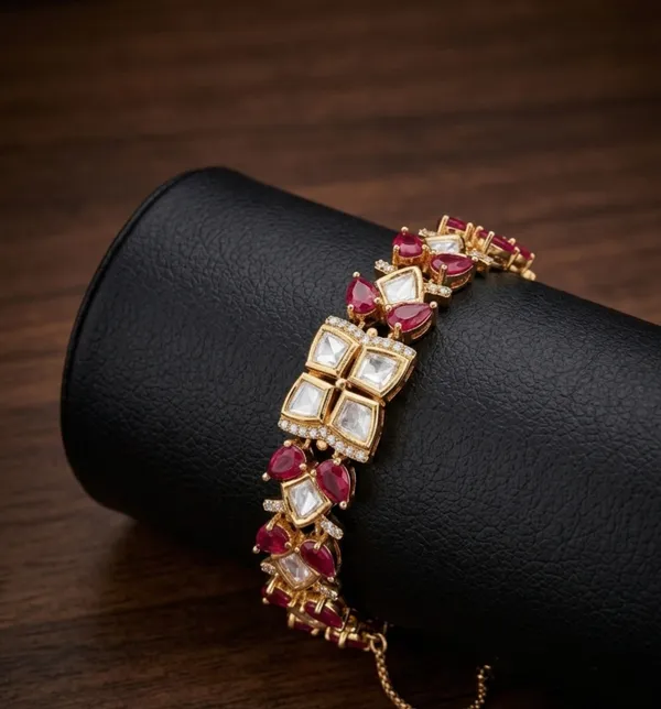 Quad_Kundan_Bracelet_-_Ruby_Red