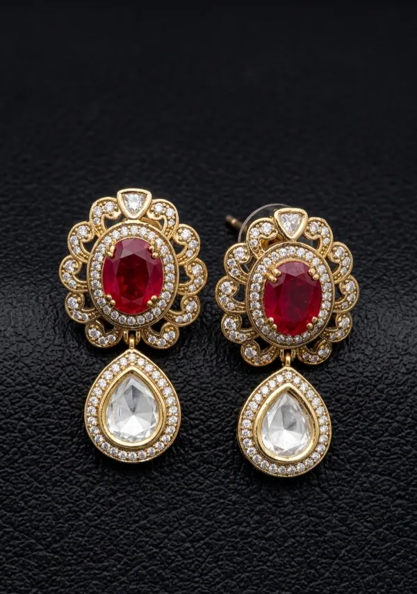 Kavya_Drop_Studs_-_Ruby_Red