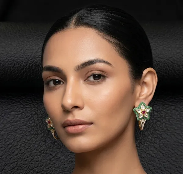 Zara_Floral_Earrings_-_Emerald_Green