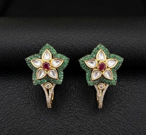 Zara_Floral_Earrings_-_Emerald_Green