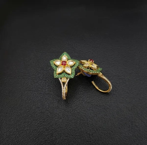 Zara_Floral_Earrings_-_Emerald_Green
