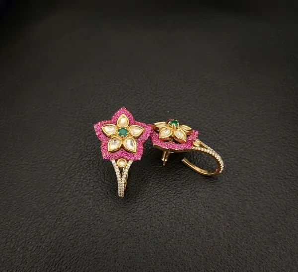 Zara_Floral_Earrings_-_Ruby_Red