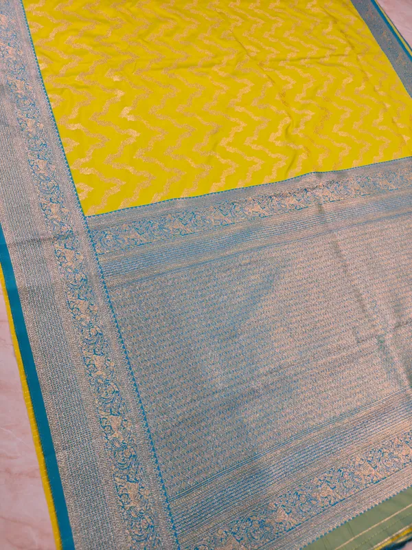 BANARASI_KATAN_SILK_IN_GOLD_WITH_SKY_BLUE_BORDER