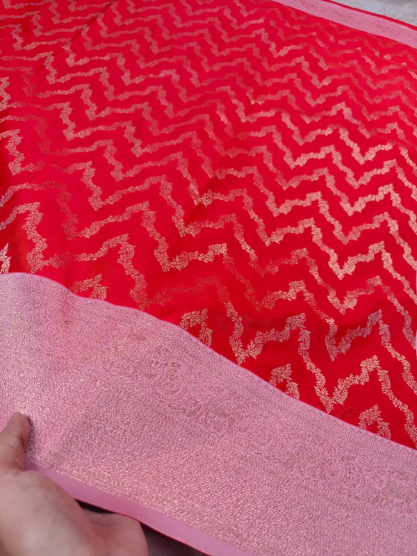 BANARASI_KATAN_SILK_IN_RED_WITH_BABY_PINK_BORDER