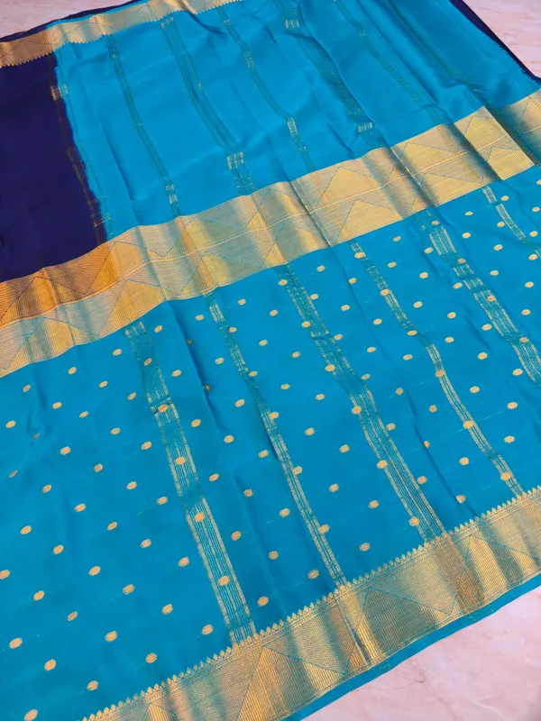Crepe_Chiffon_In_Blue_With_Royal_Blue_Saree_For_Women
