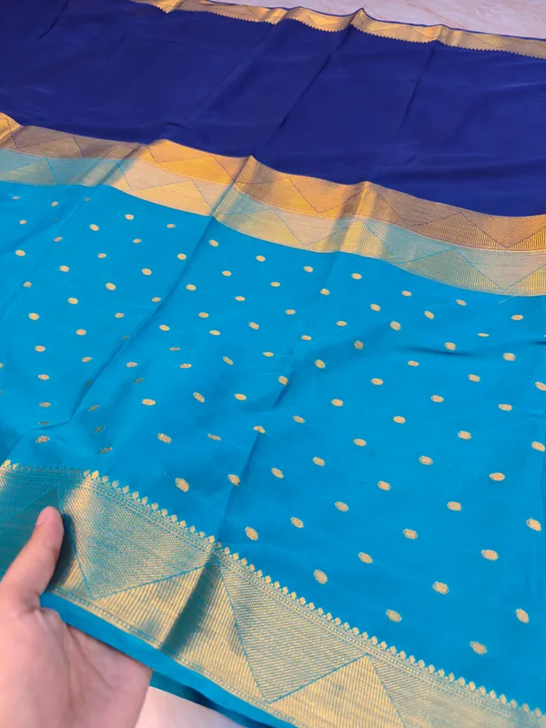 Crepe_Chiffon_In_Blue_With_Royal_Blue_Saree_For_Women