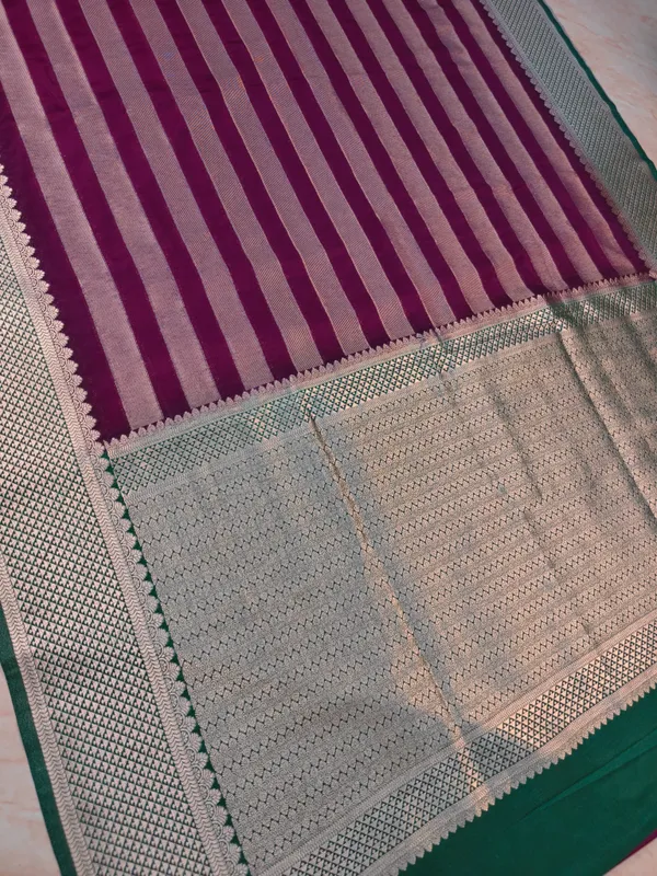 Crepe_Georgette_In_Magenta_With_Stripe_Style_Saree_For_Women