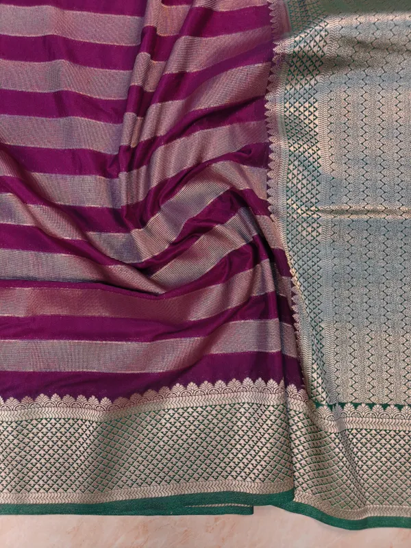 Crepe_Georgette_In_Magenta_With_Stripe_Style_Saree_For_Women