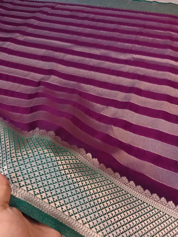 Crepe_Georgette_In_Magenta_With_Stripe_Style_Saree_For_Women