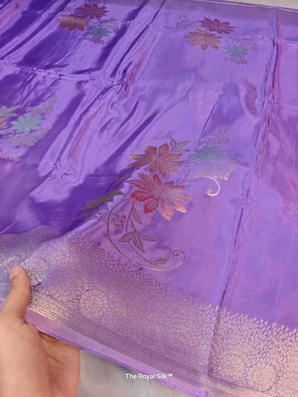 Korean_Silk_In_Lavender_With_Boutique_Style_Multi_Boota_Saree_For_Women