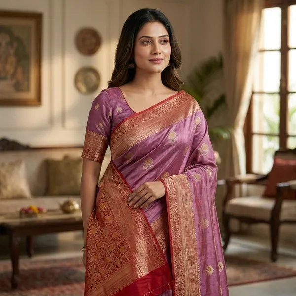 Paper_Silk_In_Onion_Pink_With_Red_Border_Saree_For_Women
