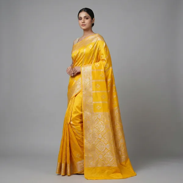 Russian_Silk_In_Airy_Gold_With_Stripe_Style_Saree_For_Women