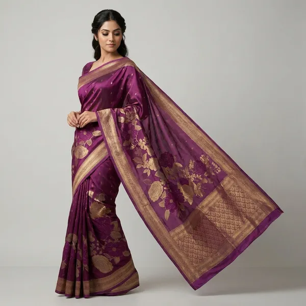 Russian_Silk_In_Magenta_Colour_With_Floral_Boota_Saree_For_Women