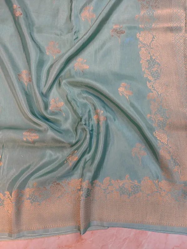 Russian_Silk_In_Sea_Green_With_Floral_Booti_Saree_For_Women
