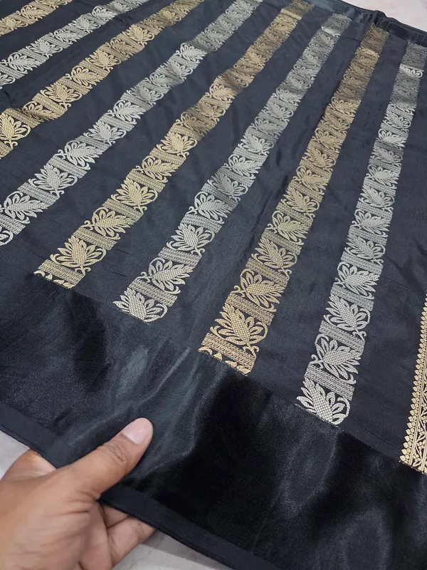 RUSSIAN_SATIN_SILK_IN_BLACK_WITH_GOLD_SILVER_ZARIWORK