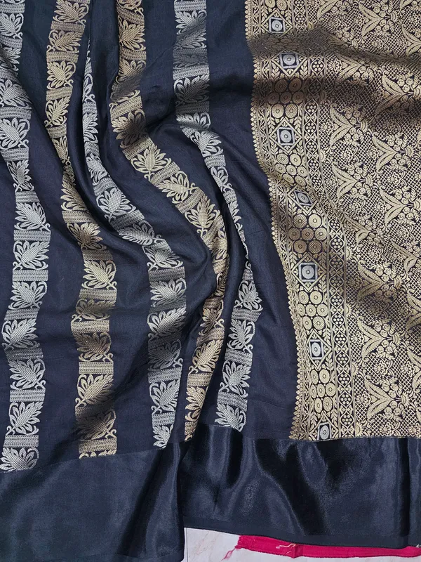 RUSSIAN_SATIN_SILK_IN_BLACK_WITH_GOLD_SILVER_ZARIWORK