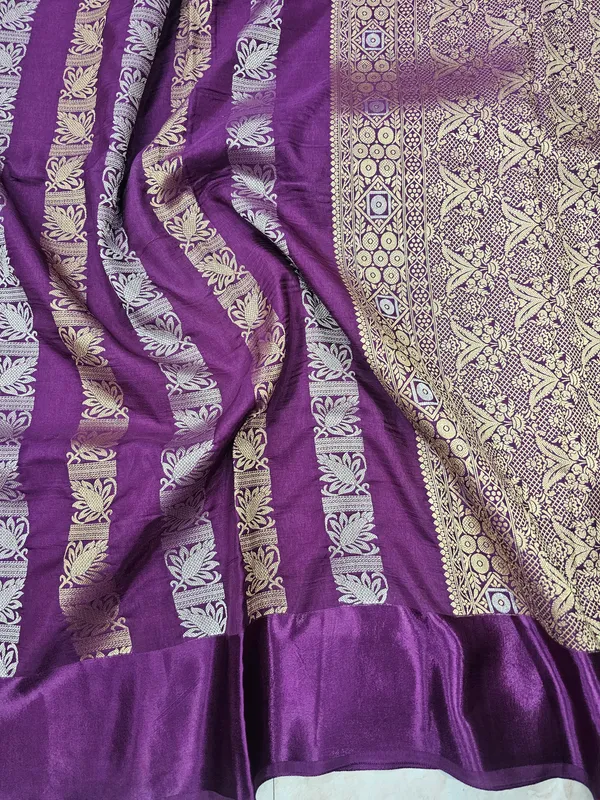 RUSSIAN_SATIN_SILK_IN_PURPLE_WITH_VERTICAL_SILVER_GOLD_ZARIWORK