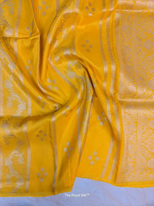 Russian_Silk_In_Airy_Gold_With_Stripe_Style_Saree_For_Women