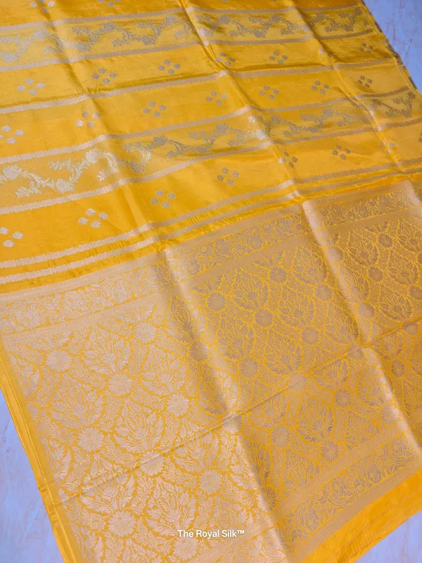 Russian_Silk_In_Airy_Gold_With_Stripe_Style_Saree_For_Women