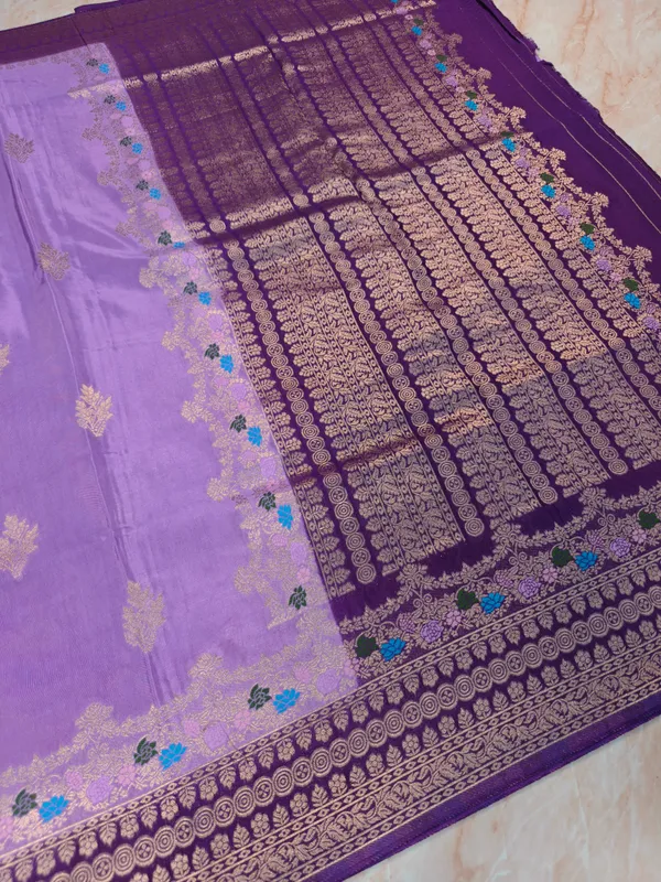 Russian_Silk_In_Lavender_With_Magenta_Border_Saree_For_Women