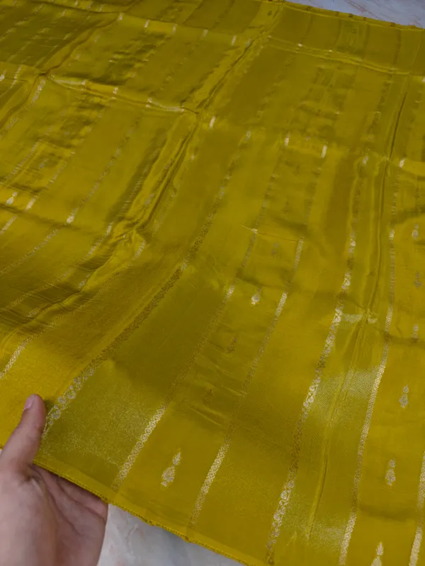 Russian_Silk_In_Mustard_Colour_With_Stripe_Style_Saree_For_Women