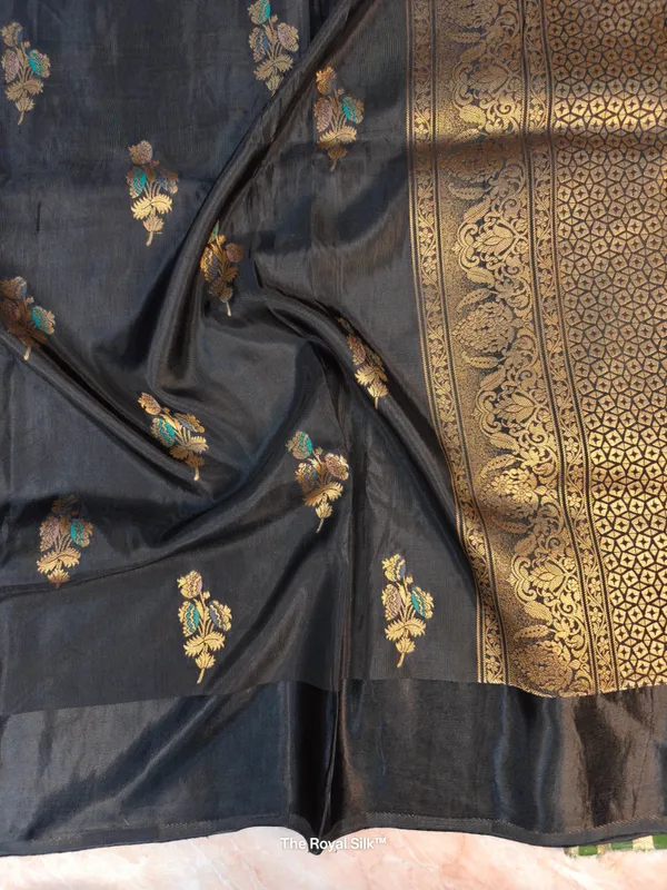 Russian_Silk_Viscose_In_Black_With_Satin_Border_Saree_For_Women