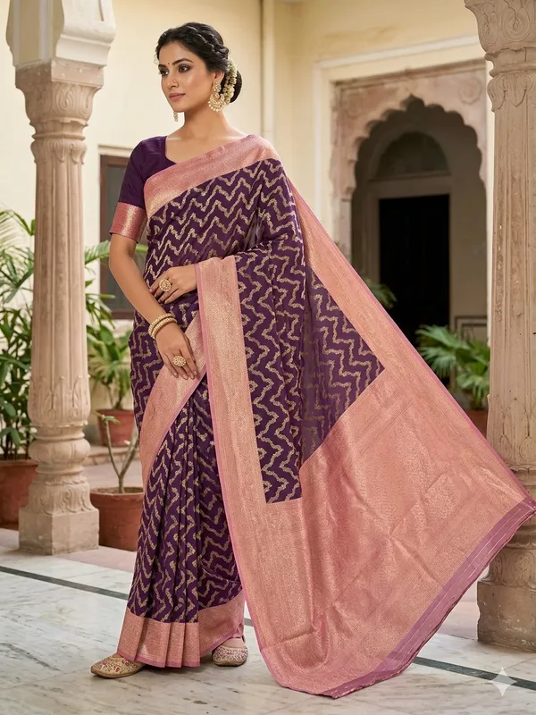 BANARASI_KATAN_SILK_IN_PURPLE_WITH_WITH_BABY_PINK