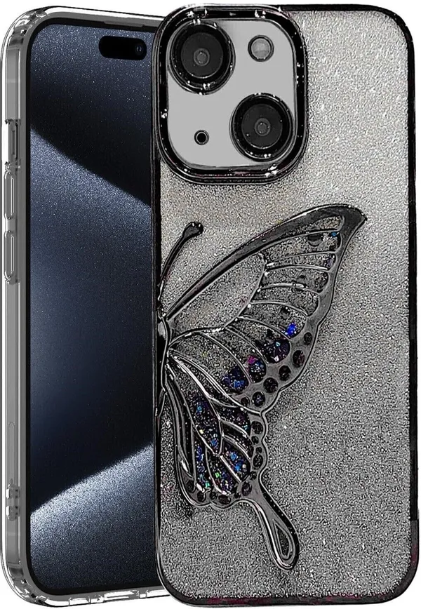 Luxury_Glitter_Cute_Butterfly,_Flexible_Case_Cover_for_iPhone_14_Plus
