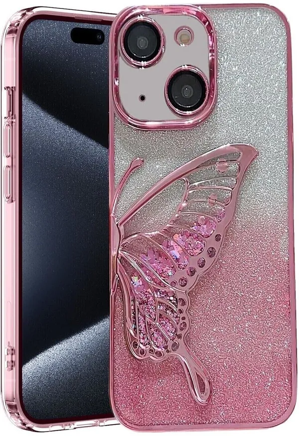 Luxury_Glitter_Cute_Butterfly,_Flexible_Case_Cover_for_iPhone_15