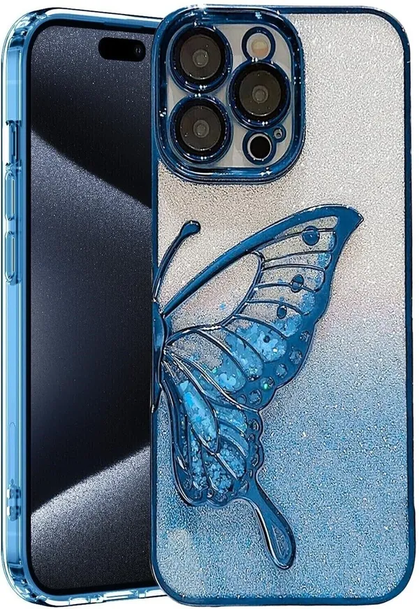 Luxury_Glitter_Cute_Butterfly,_Flexible_Case_Cover_for_iPhone_16_Pro