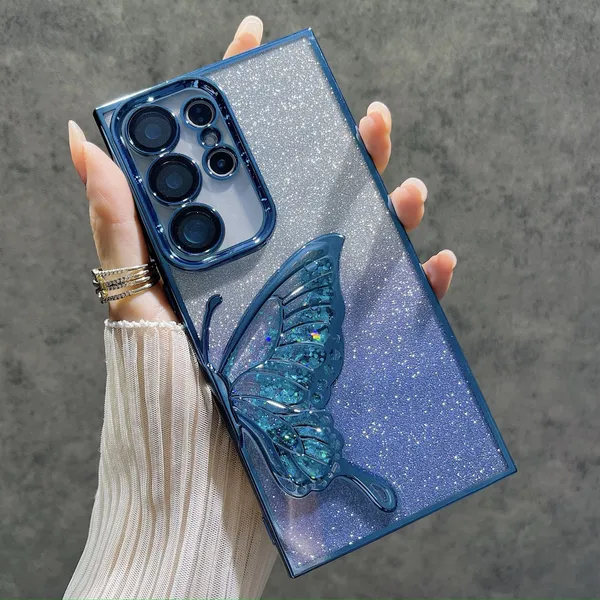 Luxury_Glitter_Cute_Butterfly,_Flexible_Case_Cover_for_Samsung_Galaxy_S24_Ultra_5G