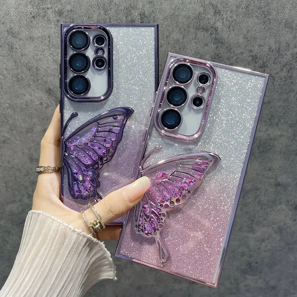 Luxury_Glitter_Cute_Butterfly,_Flexible_Case_Cover_for_Samsung_Galaxy_S24_Ultra_5G