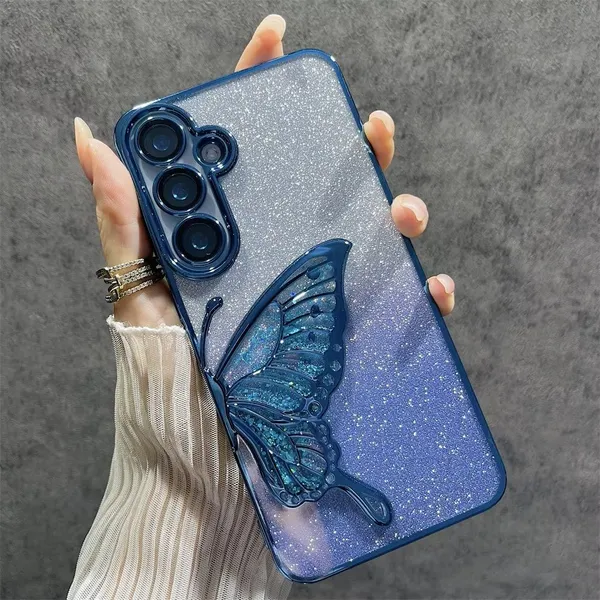 Luxury_Glitter_Cute_Butterfly,_Flexible_Case_Cover_for_Samsung_Galaxy_S24_5G_&_Samsung_Galaxy_S25_5G