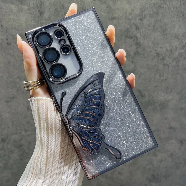 Luxury_Glitter_Cute_Butterfly,_Flexible_Case_Cover_for_Samsung_Galaxy_S25_Ultra_5G