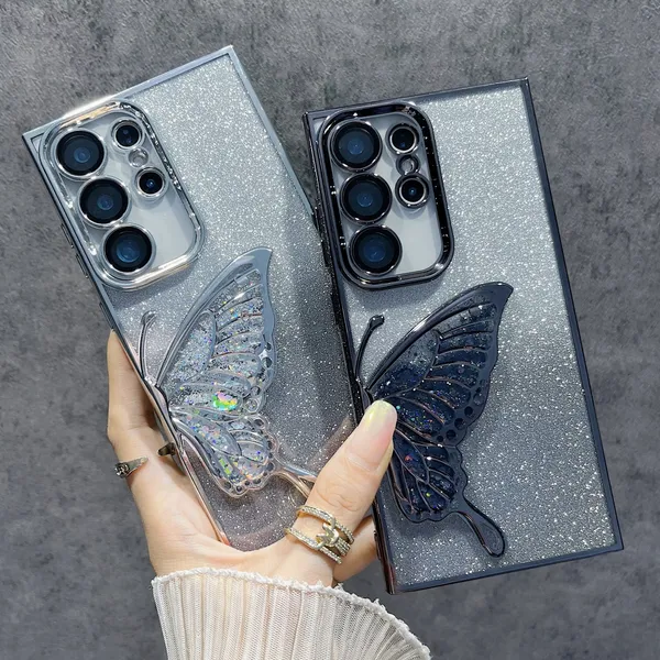 Luxury_Glitter_Cute_Butterfly,_Flexible_Case_Cover_for_Samsung_Galaxy_S25_Ultra_5G