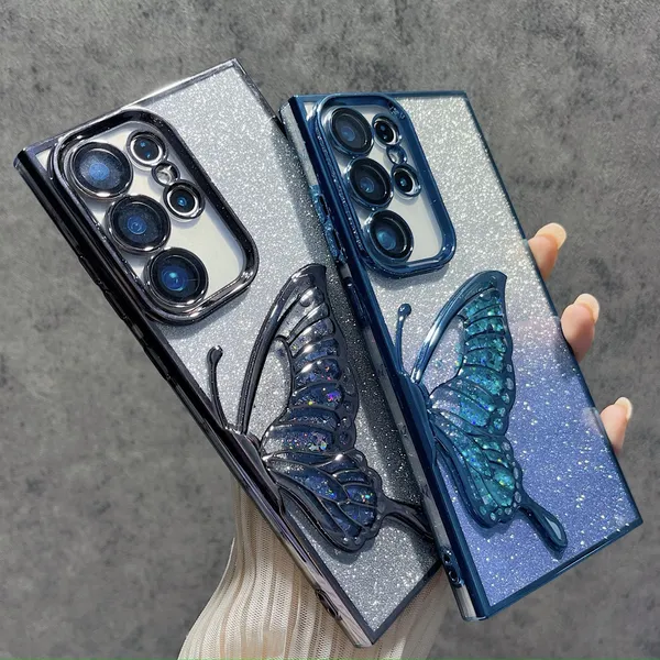 Luxury_Glitter_Cute_Butterfly,_Flexible_Case_Cover_for_Samsung_Galaxy_S25_Ultra_5G