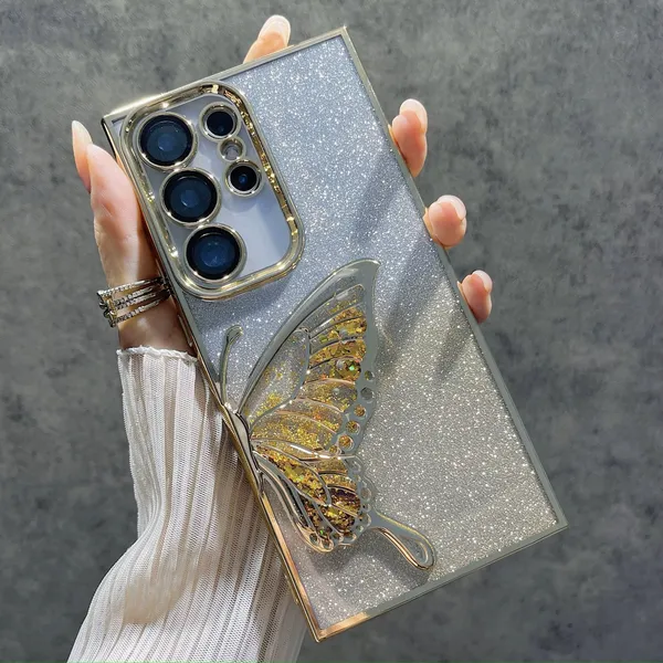 Luxury_Glitter_Cute_Butterfly,_Flexible_Case_Cover_for_Samsung_Galaxy_S25_Ultra_5G