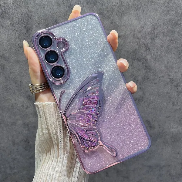 Luxury_Glitter_Cute_Butterfly,_Flexible_Case_Cover_for_Samsung_Galaxy_S25_5G_&_Samsung_Galaxy_S24_5G