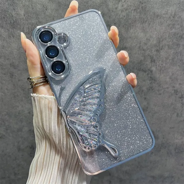 Luxury_Glitter_Cute_Butterfly,_Flexible_Case_Cover_for_Samsung_Galaxy_S25_5G_&_Samsung_Galaxy_S24_5G