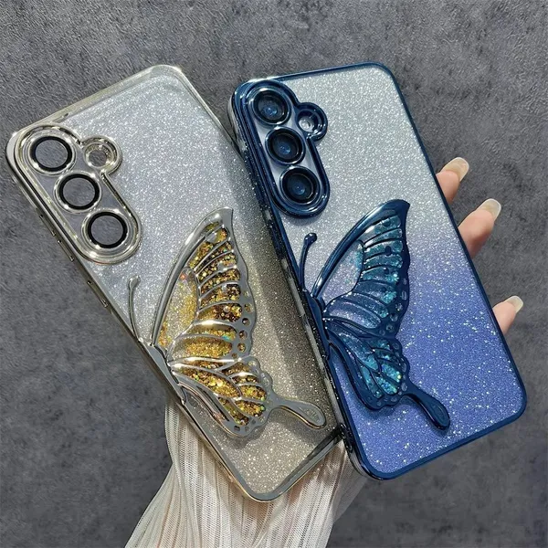 Luxury_Glitter_Cute_Butterfly,_Flexible_Case_Cover_for_Samsung_Galaxy_S25_Plus_5G