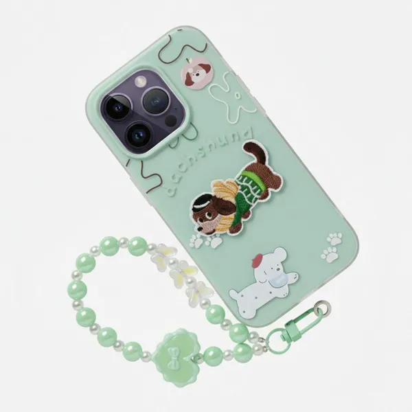 Cute_Dachshund_Puppy_With_Beaded_Wrist_Strap_Case_Cover_for_iPhone_11_Pro_Max